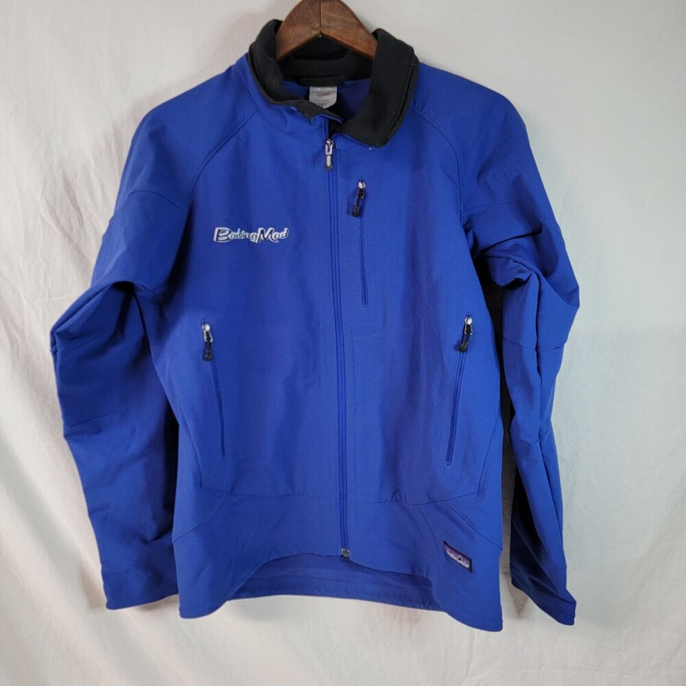 Patagonia Jacket Unisex Small Blue Full Zip Barking Mad embroidered Pre Owned